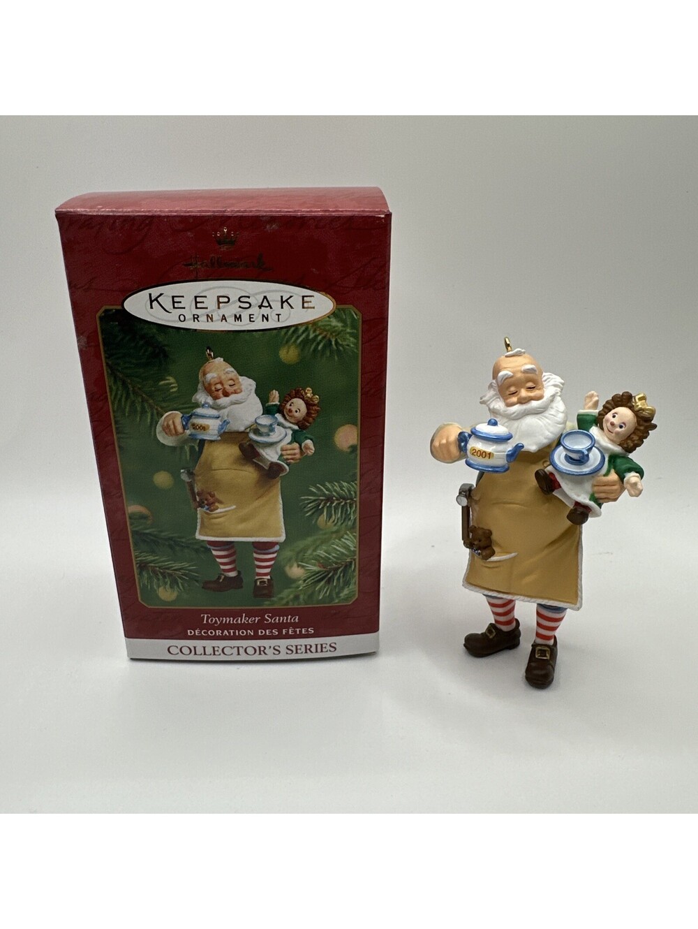 2001 Hallmark Keepsake Christmas Holiday Tree Ornament Toymaker Santa